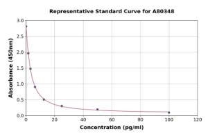 Representative standard curve for Rat Neurotensin ELISA kit (A80348)