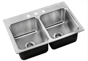 Double Compartment Sinks with Ledgeback, Just Manufacturing