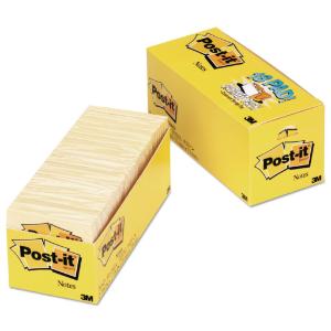 Post-it® Notes Original Pads in Canary Yellow, Essendant