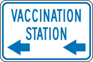 Sign vaccination left