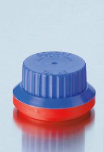 Tamper Evident Red/Blue Screw Cap GL 45 with Linerless Plug Seal