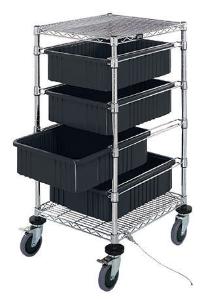 Conductive Bin Cart with Dividable Grids, Quantum Storage Systems