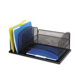 Safco® Onyx™ Desk Organizer With Three Horizontal And Three Upright Sections