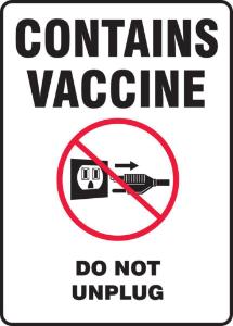 Sign contains vaccine