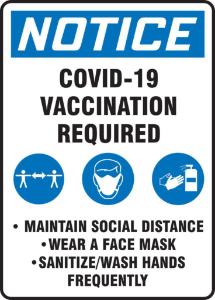 Sign notice covid-19 vacc