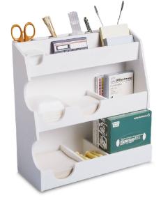 Mini Balance Bank, Small Workstation for Organizing Weighing Supplies, White PVC, TrippNT