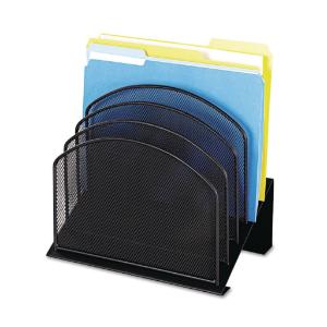Safco® Onyx™ Mesh Desk Organizer with Tiered Sections