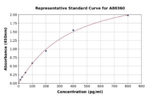 Representative standard curve for Rat Parathyroid Hormone ELISA kit (A80360)