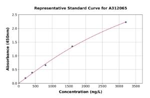 Representative standard curve for Mouse Oct4 ELISA kit (A312065)