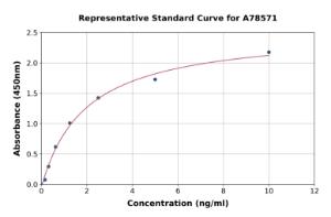 Representative standard curve for Human OSMR ELISA kit (A78571)