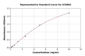 Representative standard curve for Human IL36 alpha/IL-1F6 ELISA kit (A76801)