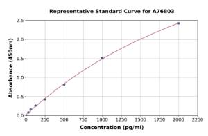 Representative standard curve for Human IL36 gamma/IL-1F9 ELISA kit (A76803)