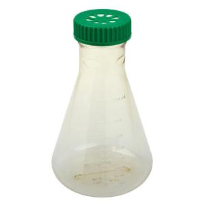 2 L Erlenmeyer flask, vent cap, plain bottom, polycarbonate, sterile