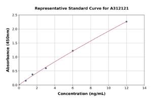 Representative standard curve for Human MT4-MMP ELISA kit (A312121)