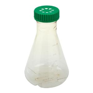 2 L Erlenmeyer flask, vent cap, baffled bottom, polycarbonate, sterile