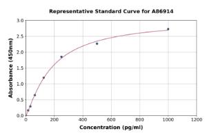 Representative standard curve for Rat Glutamine Synthetase ELISA kit (A86914)