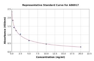 Representative standard curve for Rat Testosterone ELISA kit (A86917)