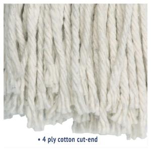 Cut-End Wet Mop Head, Cotton, No. 24, White 12/Carton
