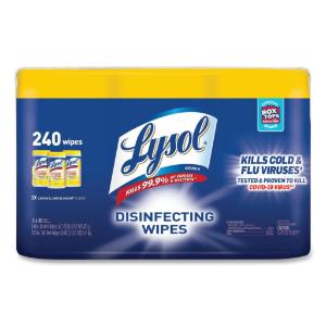 Disinfecting Wipes, 7×7.25, Lemon and Lime Blossom, 80 Wipes/Canister, 3 Canisters/Pack, 2 Packs/Carton