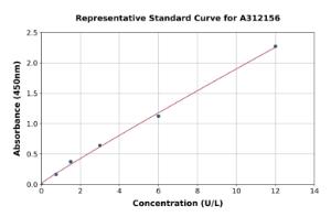 Representative standard curve for Human Tartrate Resistant Acid Phosphatase ELISA kit (A312156)