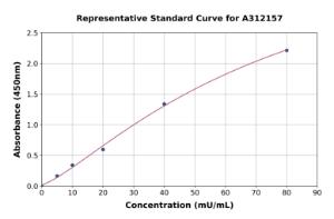 Representative standard curve for Mouse Creatine Kinase B Type ELISA kit (A312157)