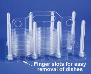 SP Bel-Art Petri Dish Rack, 100 mm, Clear TPX® Body, Bel-Art Products, a part of SP