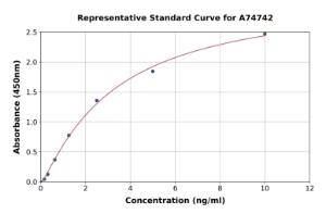 Representative standard curve for Human beta Catenin ELISA kit (A74742)