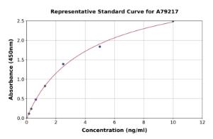 Representative standard curve for Rat Claudin 5 ELISA kit (A79217)