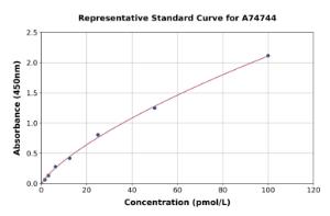 Representative standard curve for Rabbit Cathepsin K ELISA kit (A74744)