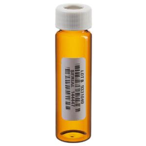 Amber voa glass vials with 0.125 in. Septa