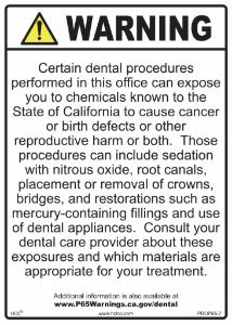Dental Office Prop 65 Sign