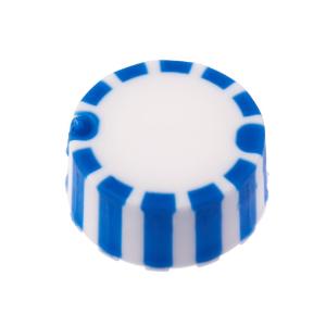 Cap only, screw top micro tube cap, grip cap with integrated O-ring, blue, non sterile