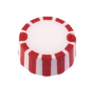 Cap only, screw top micro tube cap, grip cap with integrated O-ring, red, non sterile