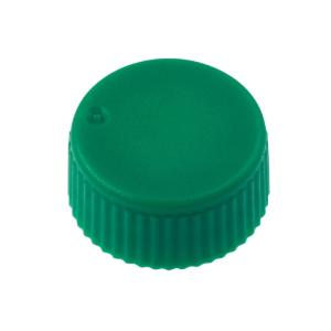 Cap only, screw top micro tube cap, O-ring, opaque, green, non sterile