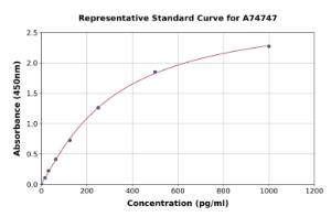 Representative standard curve for Mouse CXCL5 ELISA kit (A74747)