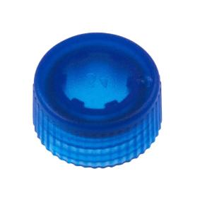 Cap only, screw top micro tube cap, O-ring, translucent, blue, non sterile