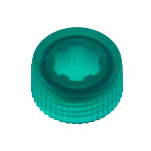 Cap only, screw top micro tube cap, O-ring, translucent, green, non sterile