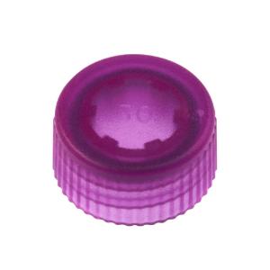 Cap only, screw top micro tube cap, O-ring, translucent, purple, non sterile