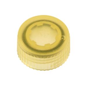 Cap only, screw top micro tube cap, O-ring, translucent, yellow, non sterile