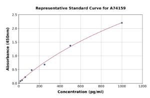 Representative standard curve for Rabbit Osteocalcin ELISA kit (A74159)