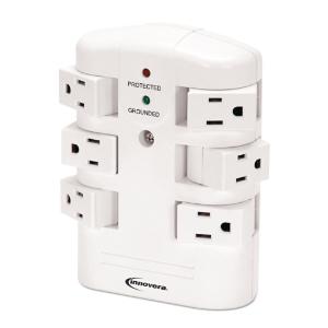 Innovera® Six-Outlet Wall Mount Surge Protector, Essendant