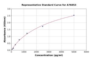 Representative standard curve for Mouse Kisspeptin ELISA kit (A76853)