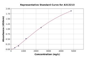 Representative standard curve for human GCLM ELISA kit (A313213)