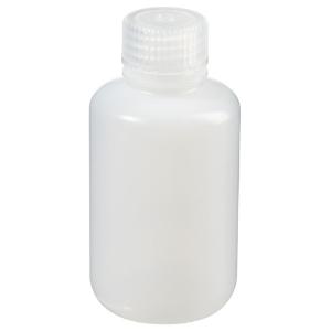 Narrow-mouth natural HDPE packaging bottles with closure bulk pack