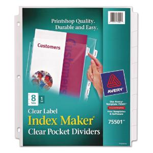 Avery® Index Maker® Clear Pocket Presentation Divider, Essendant