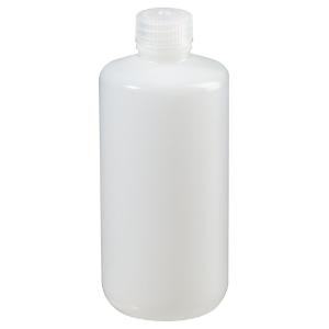 Narrow-mouth natural HDPE packaging bottles with closure bulk pack
