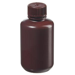 Narrow-mouth opaque amber HDPE packaging bottles with closure bulk pack