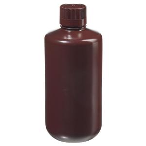 Narrow-mouth opaque amber HDPE packaging bottles with closure bulk pack
