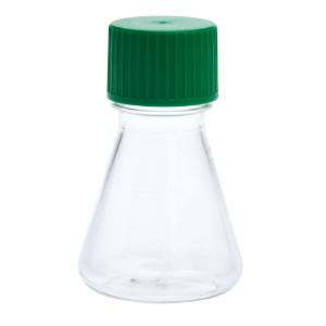 125 ml Erlenmeyer flask, solid cap, plain bottom, petg, sterile