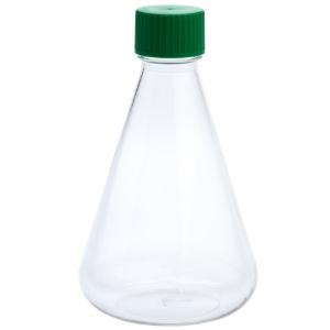 1000 ml Erlenmeyer flask, solid cap, plain bottom, petg, sterile